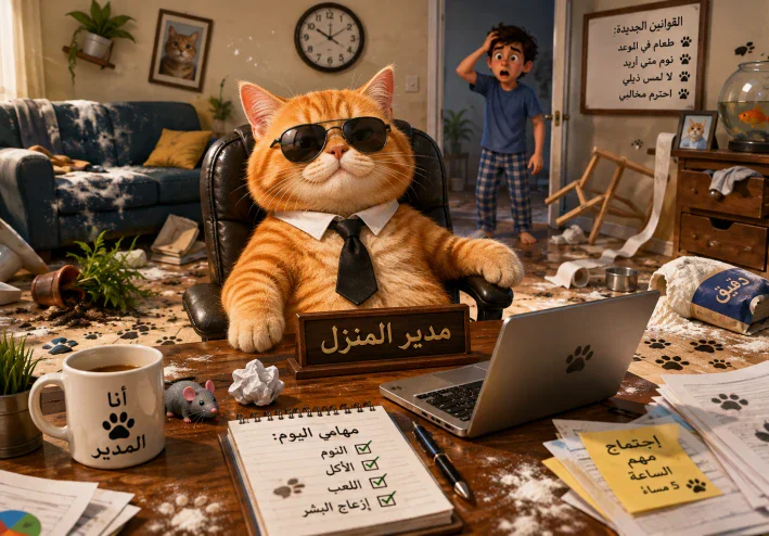 يوم قرر القط أن يصبح مديرًا!