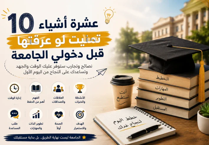 عشرة أشياء تمنيت لو عرفتها قبل دخولي الجامعة