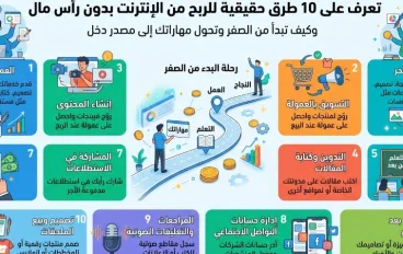 الربح من الإنترنت بدون رأس مال: 10 أفكار تبدأ بها من الصفر