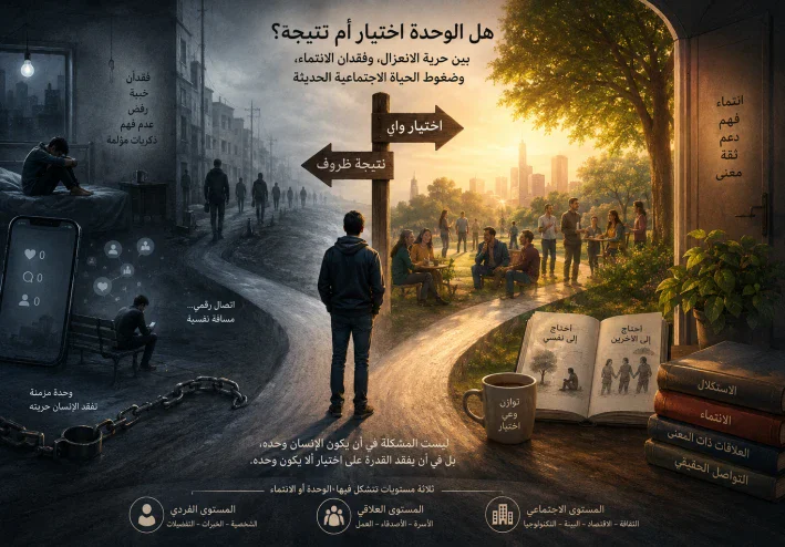 هل الوحدة اختيار أم نتيجة؟ بين حرية الانعزال، وفقدان الانتماء، وضغوط الحياة الاجتماعية الحديثة