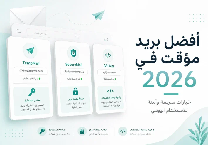 أفضل 5 مواقع بريد مؤقت في 2026: أفضل خدمات تيمب ميل