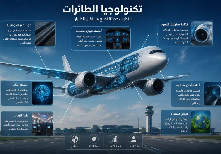تكنولوجيا الطائرات: كيف غيّرت الابتكارات الحديثة مستقبل الطيران .