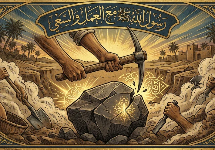 رسول الله صلى الله عليه وسلم مع العمل والسعي
