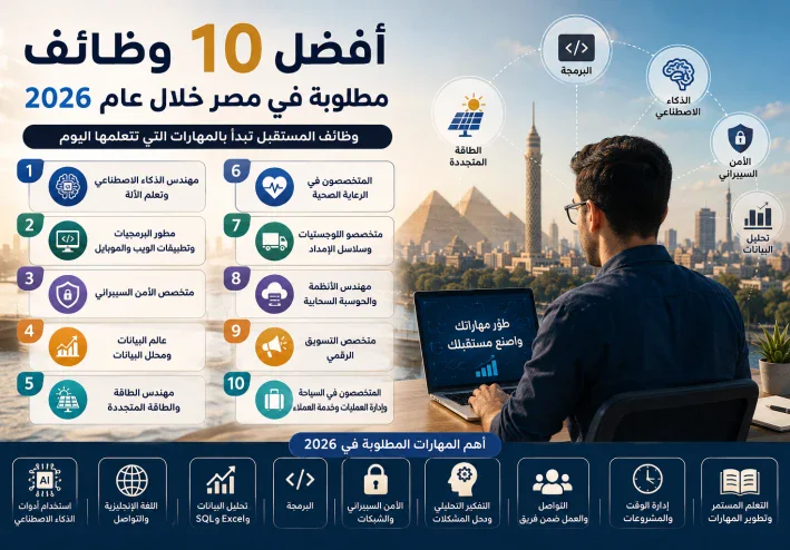 10 مجالات وظيفية واعدة في مصر خلال السنوات المقبلة