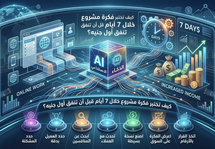كيف تختبر فكرة مشروع خلال 7 أيام قبل أن تنفق أول جنيه؟ 7 خطوات عملية