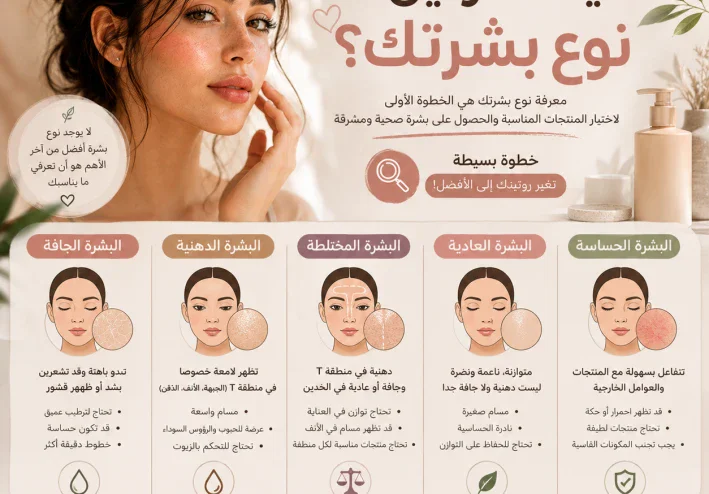 اختبار بسيط لمعرفة نوع البشرة " بدون منتجات و فلوس "
