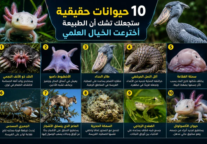 أغرب 10 حيوانات على كوكب الأرض.. الطبيعة هنا تتحدى الخيال