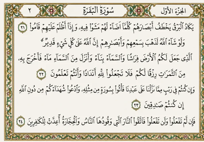 تفسير سورة البقرة من الاية 21 إلي 24
