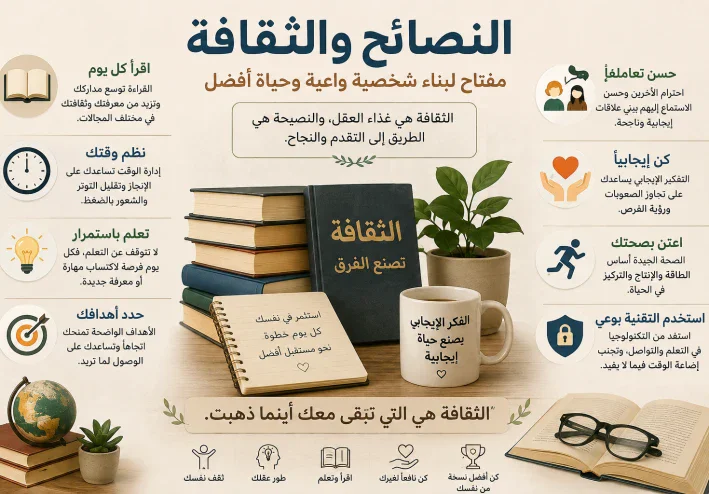 النصائح والثقافة: طريقك نحو حياة أفضل وشخصية أكثر وعيًا