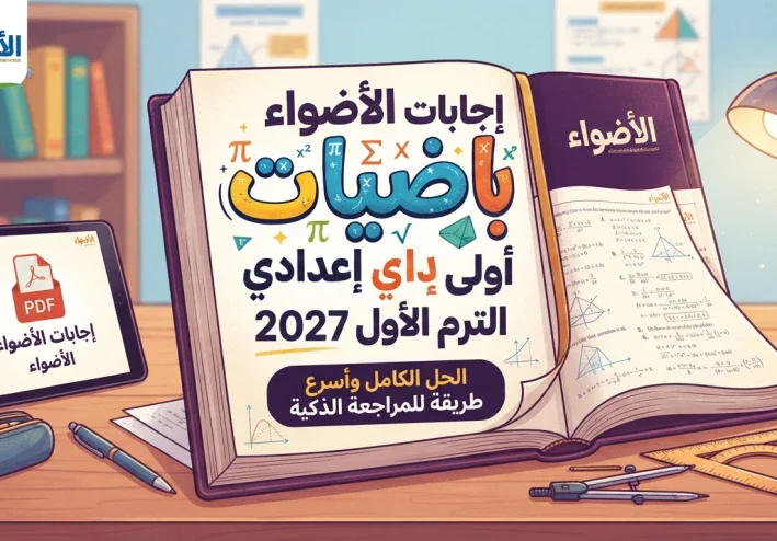 📙 إجابات الأضواء رياضيات أولى إعدادي الترم الأول 2027 PDF | الحل الكامل وأسرع طريقة للمراجعة الذكية