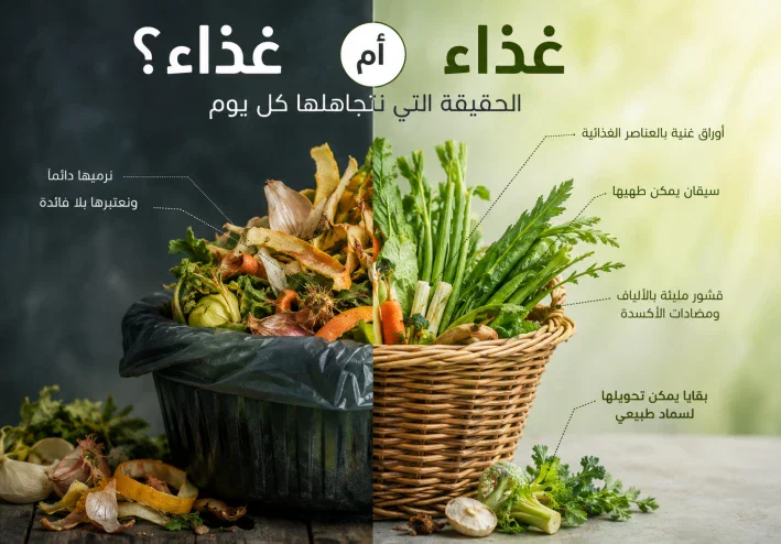 هل ترمي ما تظنه نفايات؟ الحقيقة التي يخفيها قشر الخضروات وسيقانها