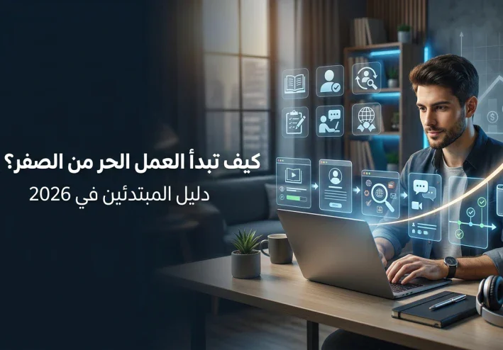 كيف تبدأ العمل الحر من الصفر في 2026؟ دليل عملي للمبتدئين للربح من الإنترنت