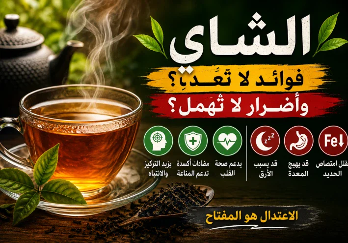 الشاي.. كوب صغير بمفعول كبير! تعرف على فوائده وأضراره التي قد لا تعرفها