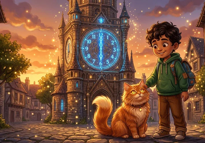 🐱 ليث والقط الذي كان يعرف أسرار الساعة