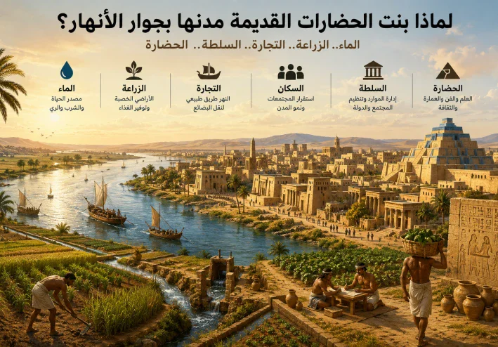 لماذا بنت الحضارات القديمة مدنها بجوار الأنهار؟