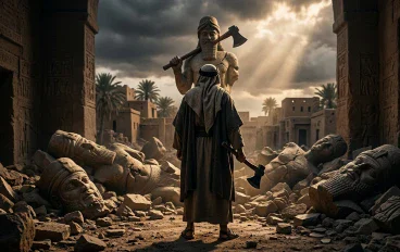 قصة سيدنا إبراهيم وتحطيم الأصنام عندما انتصر الإيمان على الباطل.
