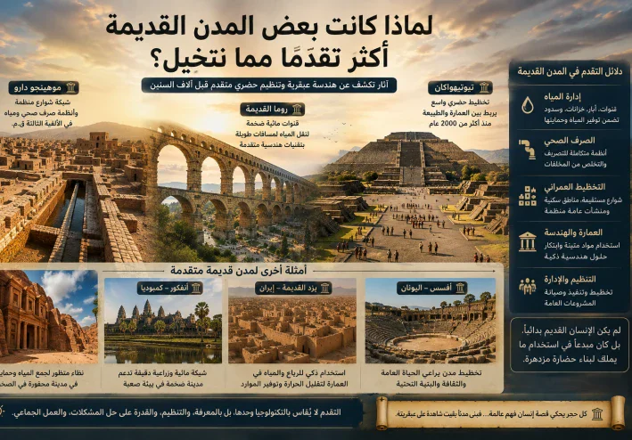 لماذا كانت بعض المدن القديمة أكثر تقدمًا مما نتخيل؟ عندما تكشف آثار الماضي أن الإنسان القديم لم يكن بدائيًا كما نتصور
