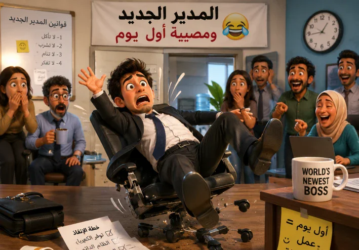 المدير الجديد ومصيبة أول يوم.  😂😂😂