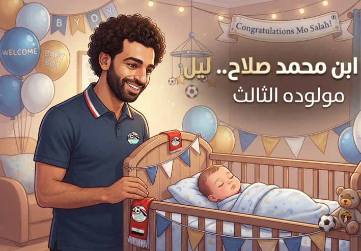 اسم ابن محمد صلاح.. ما معنى اسم «ليل»؟ وتفاصيل مولوده الجديد