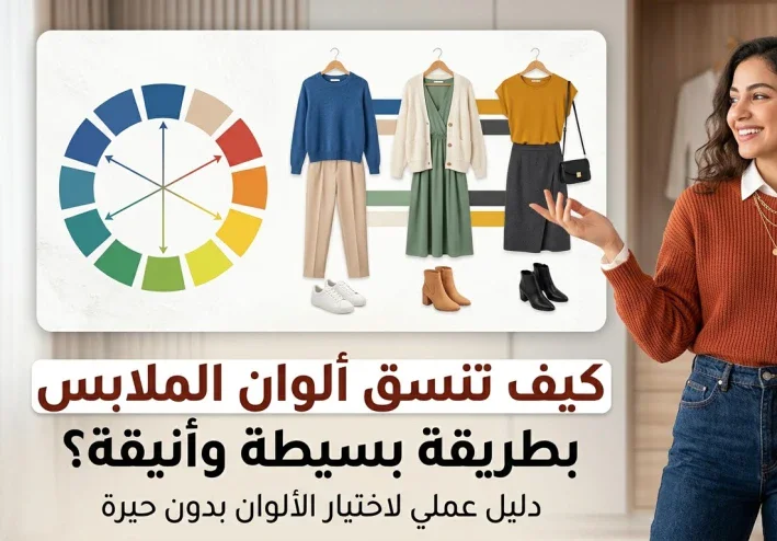 كيف تنسق ألوان الملابس بطريقة بسيطة وأنيقة؟ دليل عملي لاختيار الألوان بدون حيرة