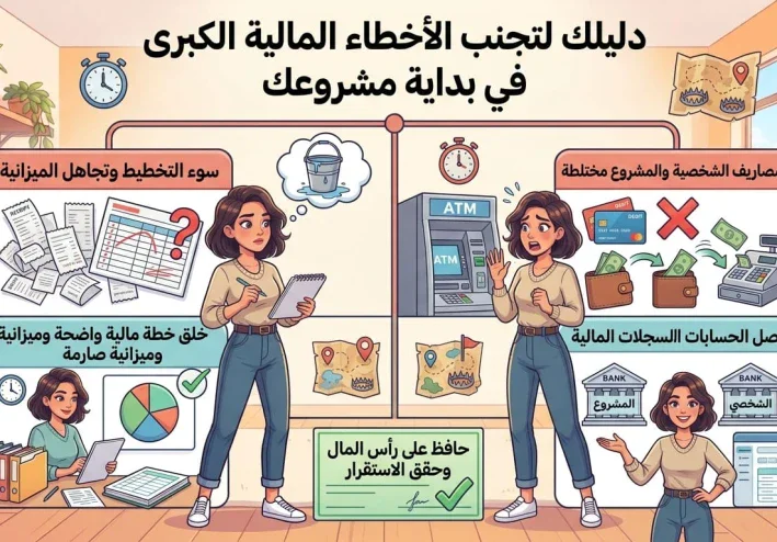 أخطاء مالية شائعة عند بداية أي مشروع