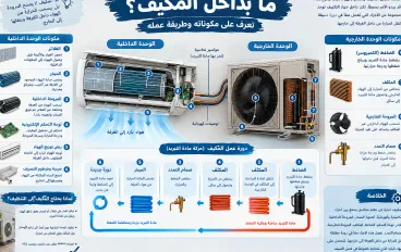 كيف يعمل مكيف من داخل؟شرح مكونات مكيف بالتفاصيل.