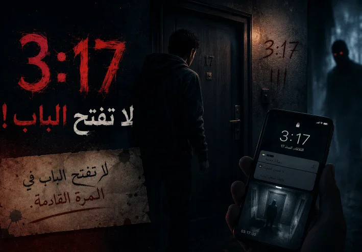 قصة رعب الساعة 3:17 | الرسالة الغامضة التي حذرته من فتح الباب