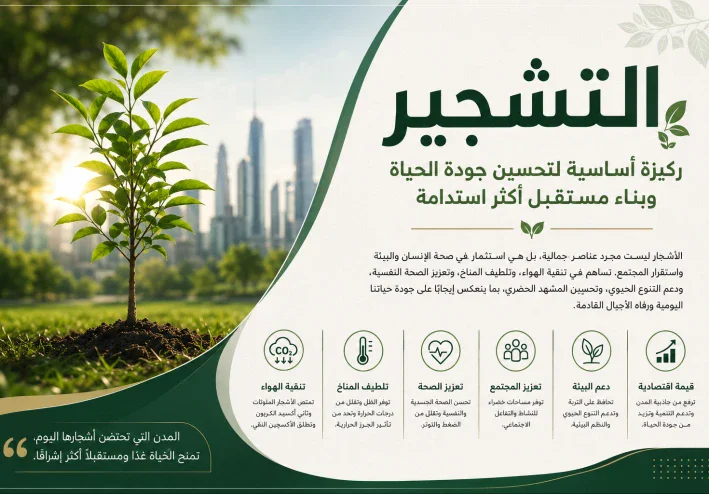 التشجير: ركيزة أساسية لتحسين جودة الحياة وتحقيق الاستدامة البيئية.