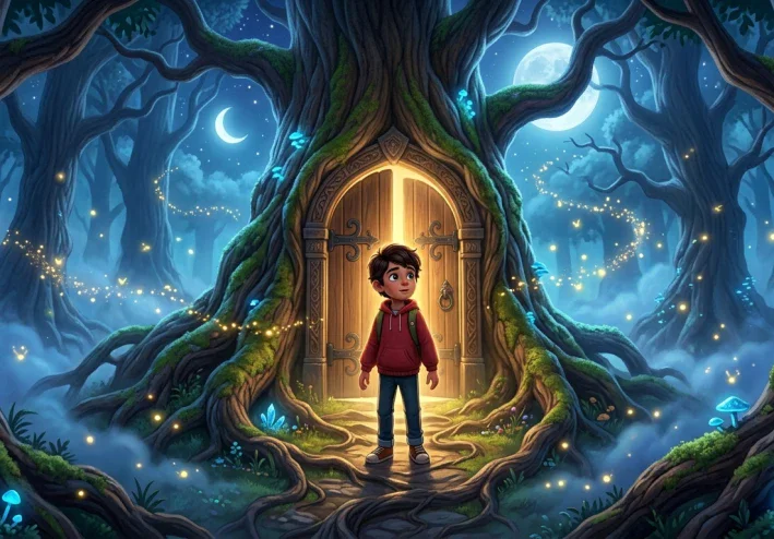 🌙 آدم والباب الذي لا يظهر إلا ليلًا