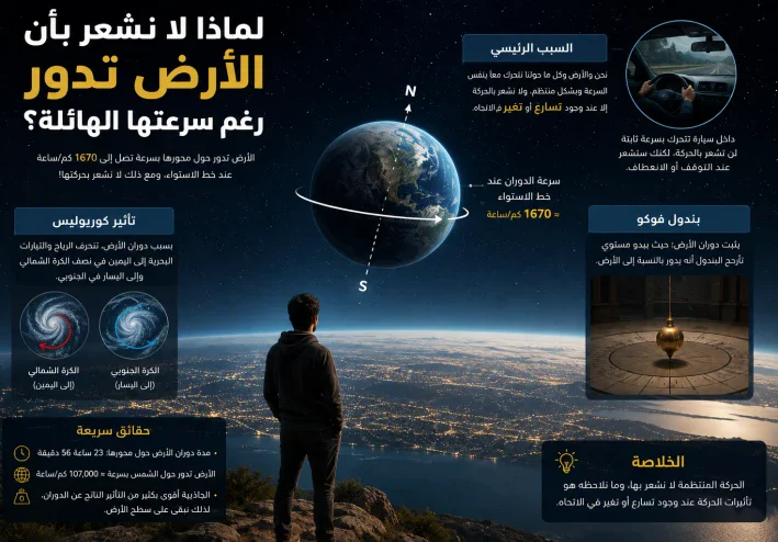 لماذا لا نشعر بأن الأرض تدور رغم سرعتها الهائلة؟