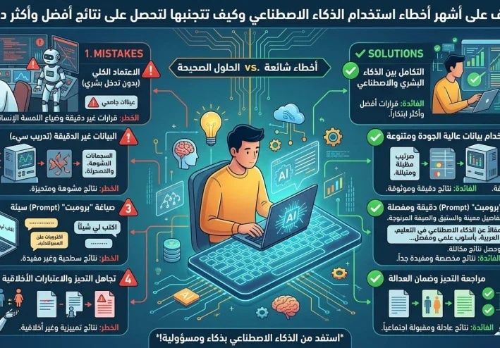 أخطاء شائعة عند استخدام الذكاء الاصطناعي وكيف تتجنبها