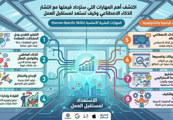 مستقبل العمل مع الذكاء الاصطناعي: مهارات ستصبح أكثر أهمية