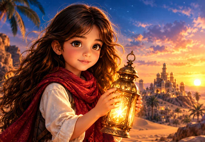 رحلة نور وسر الصحراء المضيئه