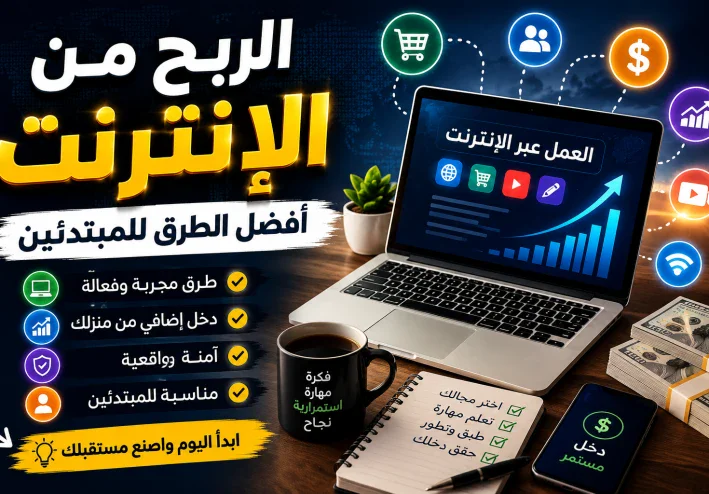 الربح من الإنترنت 2026: أفضل طرق كسب المال أونلاين للمبتدئين