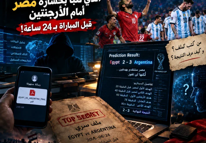 الملف السري الذي تنبأ بخسارة مصر أمام الأرجنتين قبل المباراة بـ24 ساعة! 😱