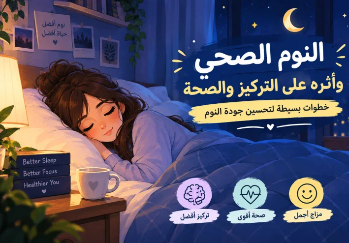النوم الصحي وأثره على التركيز والصحة: خطوات بسيطة لتحسين جودة النوم