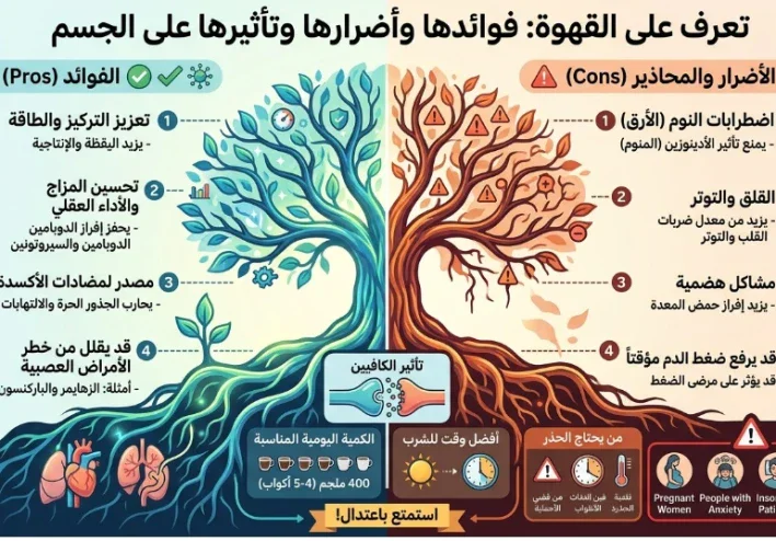 فوائد القهوة وأضرارها: ما الذي يحدث لجسمك عند تناولها يوميًا؟