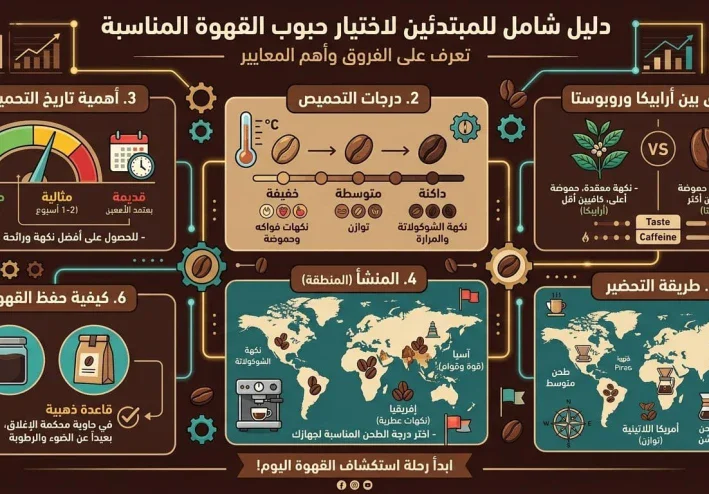 كيف تختار حبوب القهوة المناسبة لك؟ دليل المبتدئين