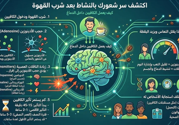 لماذا نشعر بالنشاط بعد شرب القهوة؟ أسرار الكافيين بطريقة بسيطة