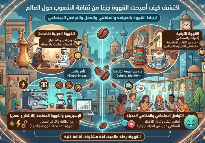 ثقافة القهوة: كيف أصبحت القهوة جزءًا من حياة الناس حول العالم؟