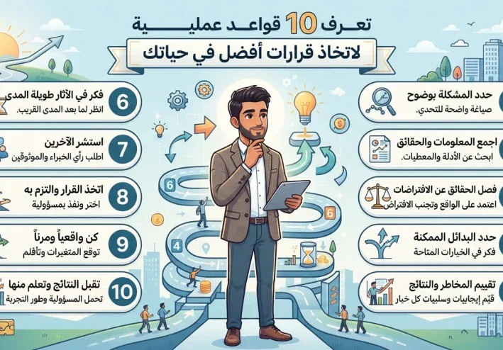 كيف تتخذ قرارات أفضل في حياتك؟ 10 قواعد تساعدك على التفكير بوضوح