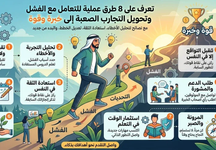 كيف تتعامل مع الفشل؟ 8 طرق لتحويل التجارب الصعبة إلى خبرة وقوة