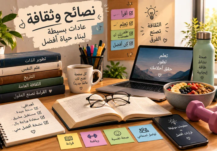 🌱 نصائح وثقافة: عادات بسيطة لبناء حياة أفضل وشخصية أقوى