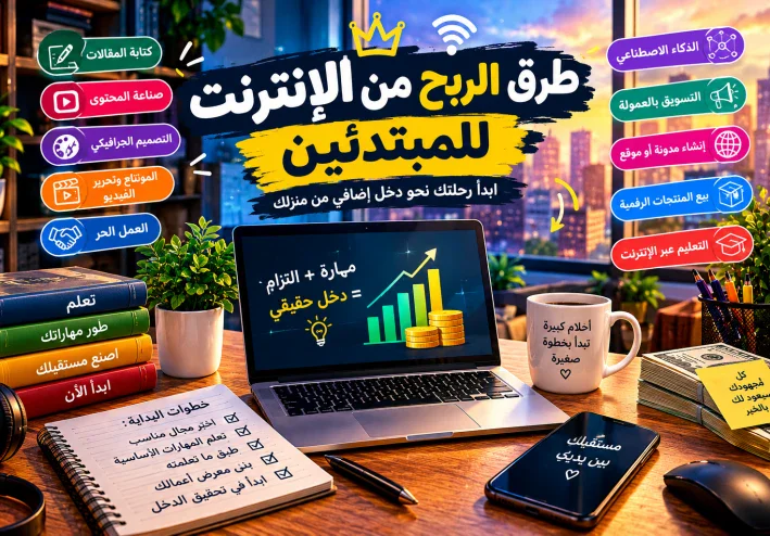 طرق الربح من الإنترنت للمبتدئين: 10 طرق حقيقية لبدء تحقيق دخل أونلاين.