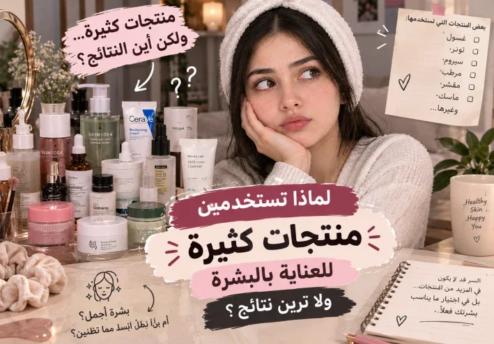 لماذا تستخدمين منتجات كثيرة للعناية بالبشرة ولا ترين نتائج؟