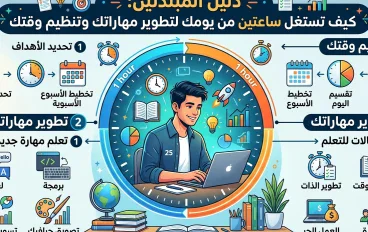 ​دليل المبتدئين: كيف تستغل ساعتين من يومك لتطوير مهاراتك وتنظيم وقتك ومجالات بأمكانك تعلمها ؟