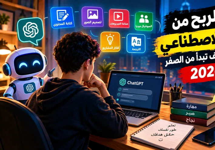 طرق الربح من الذكاء الاصطناعي للمبتدئين وكيف تبدأ من الصفر في 2026