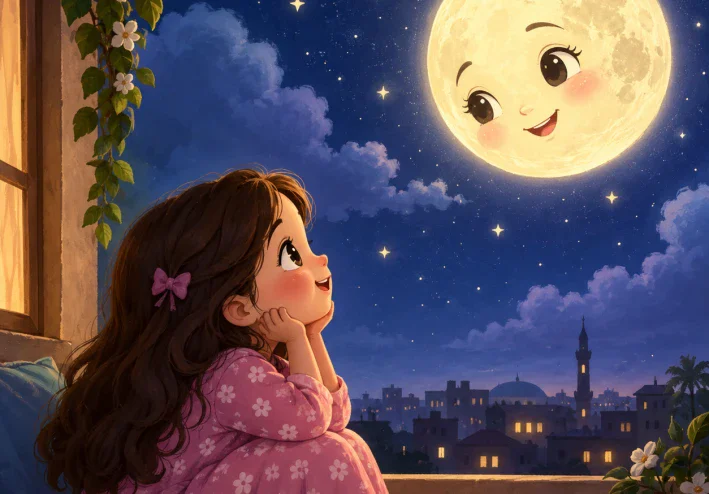 🌙 الطفلة التي تحدثت مع القمر