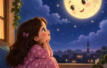 🌙 الطفلة التي تحدثت مع القمر