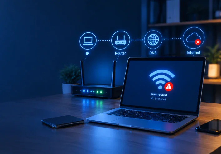 الكمبيوتر متصل بالـ Wi-Fi ولكن لا يوجد إنترنت؟ 10 حلول عملية خطوة بخطوة